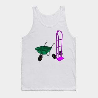 Wheelbarrow & hand trolley cartoon illustration Tank Top